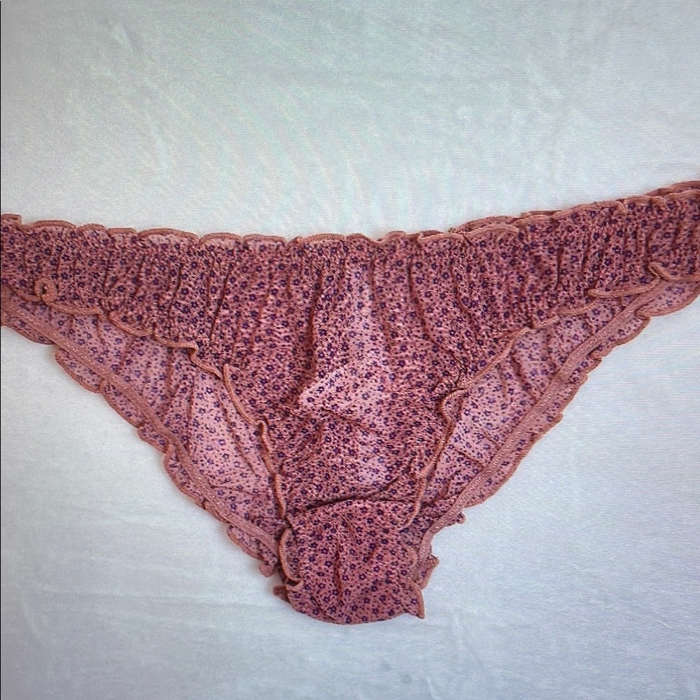 Floral Lace Trim Bikini Panties